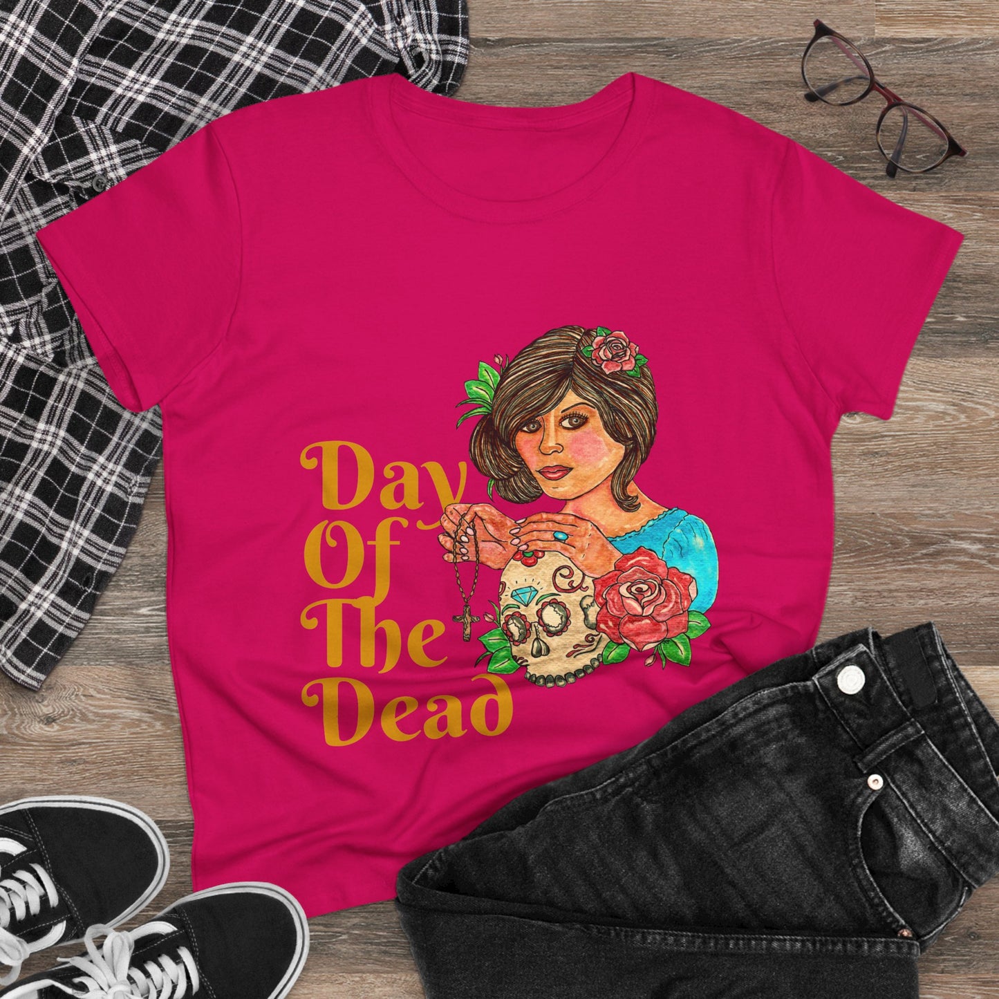 Day of the Dead Women's Midweight Cotton Tee