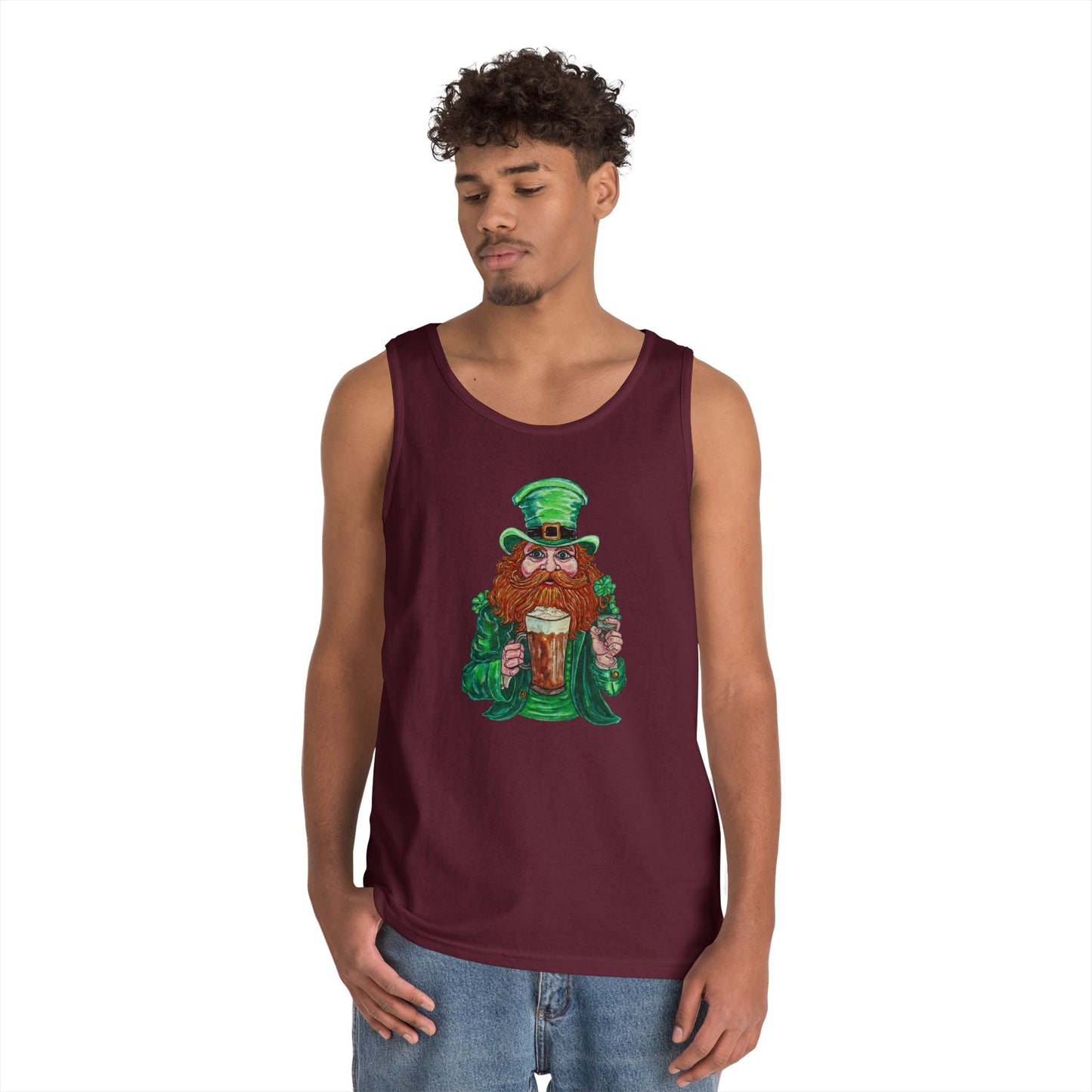 Drunken Leprechaun Unisex Heavy Cotton Tank Top