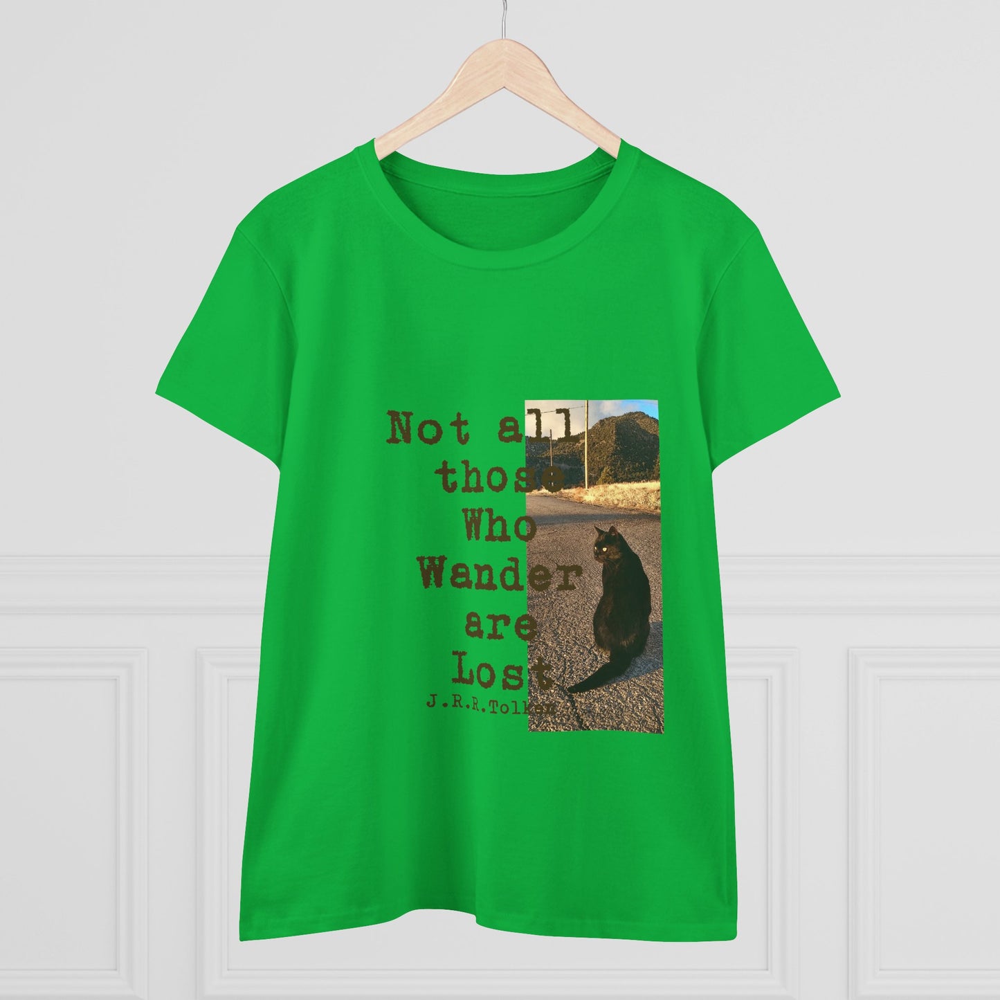 Wandering Kitty Women's Midweight Cotton Tee