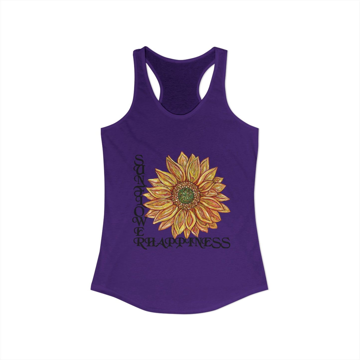 Sunflower and Happiness Women's Ideal Racerback Tank