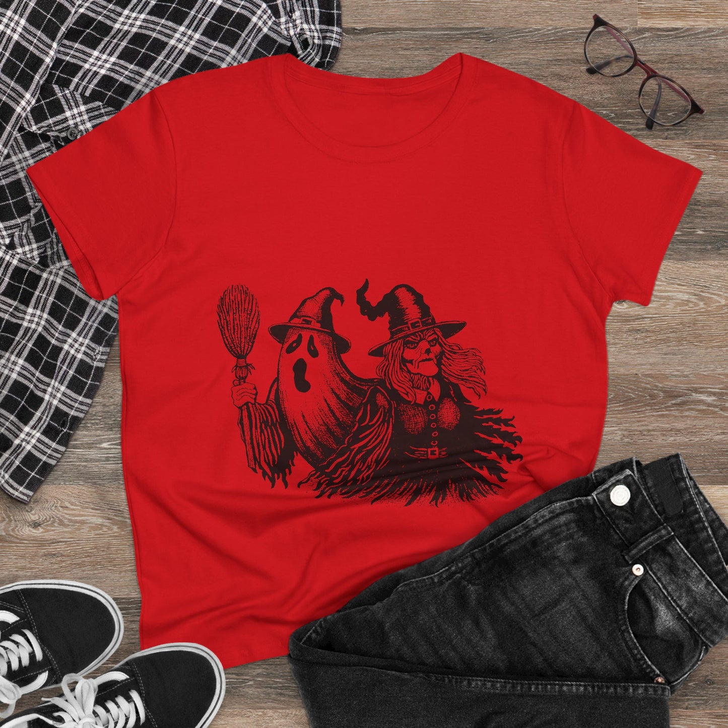 Witch and Ghost Women's Midweight Cotton Tee