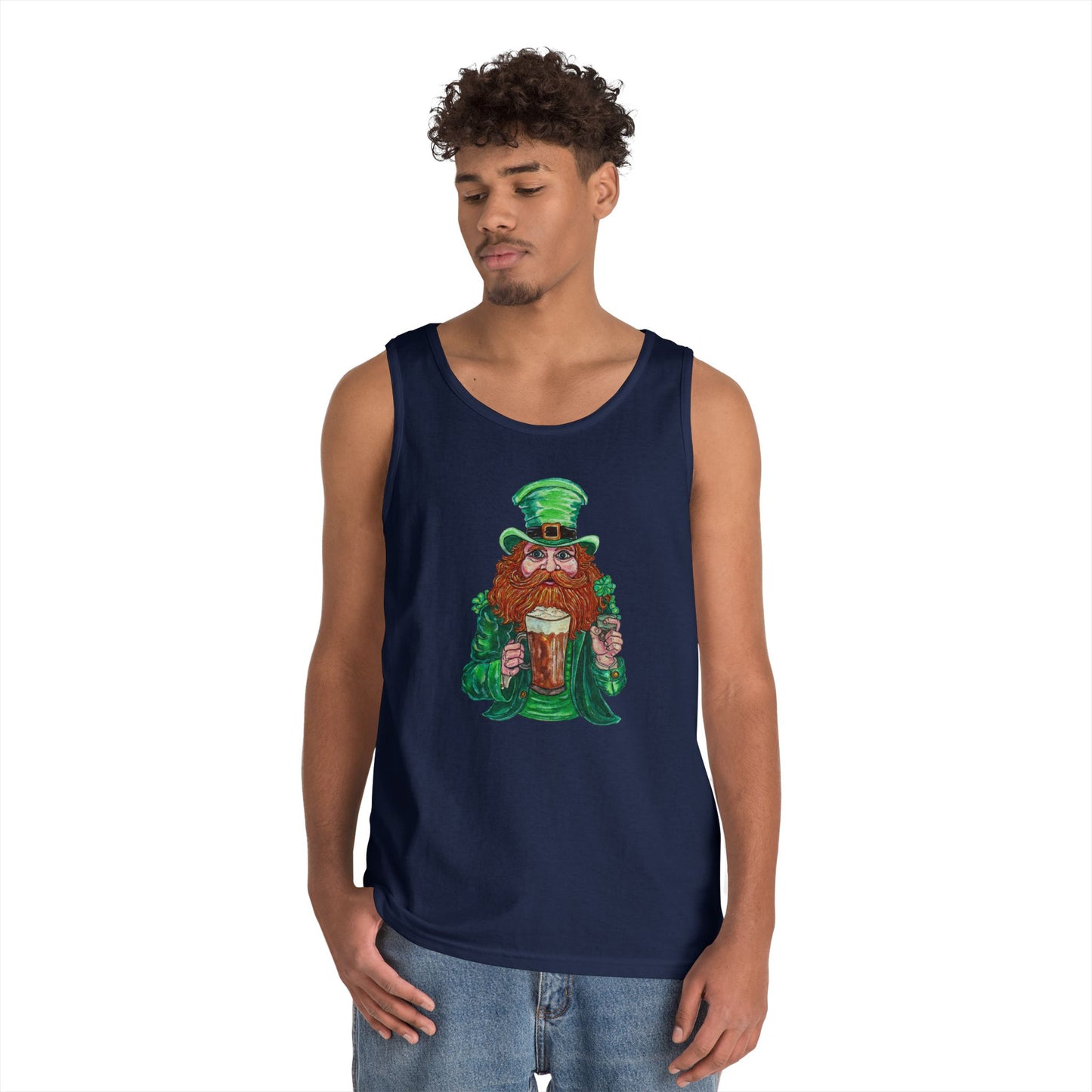 Drunken Leprechaun Unisex Heavy Cotton Tank Top
