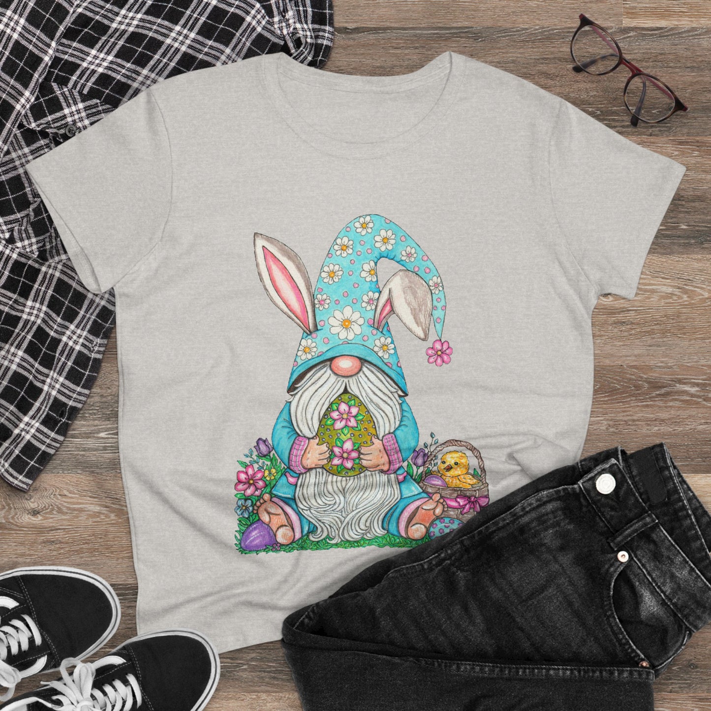 Easter Gnome Women's Midweight Cotton Tee