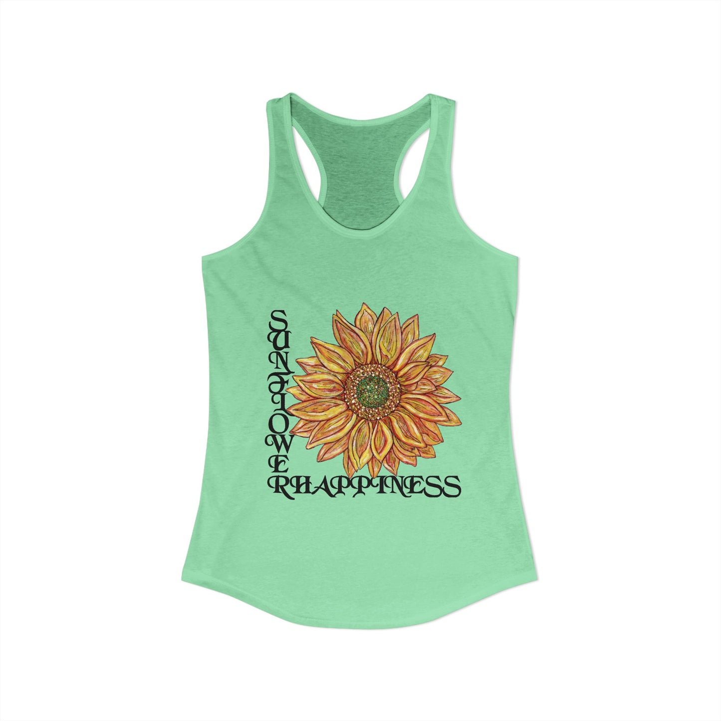 Sunflower and Happiness Women's Ideal Racerback Tank