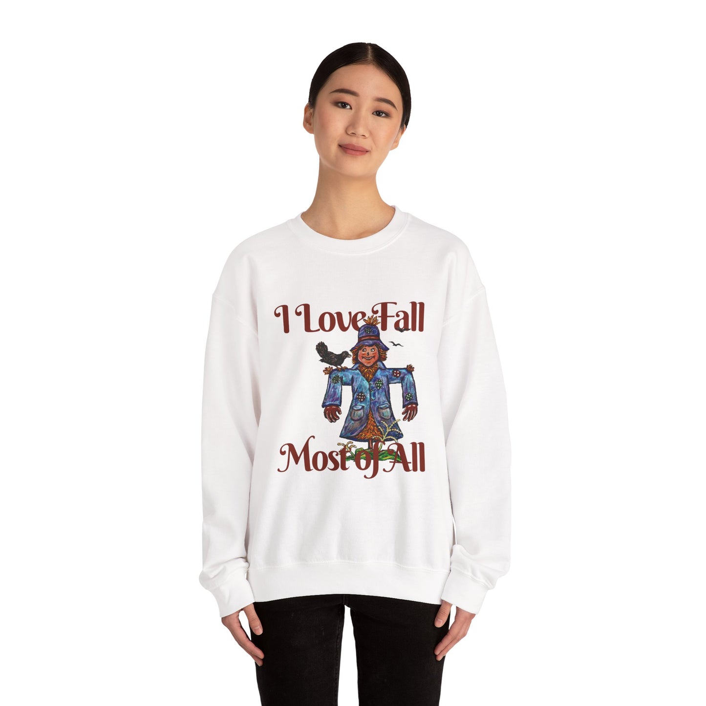 I Love Fall Most of All Unisex Heavy Blend™ Crewneck Sweatshirt