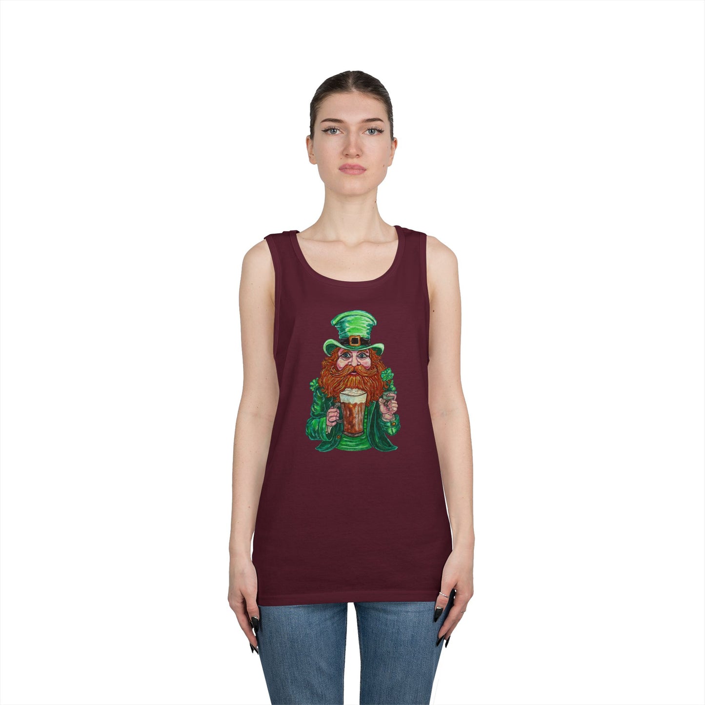 Drunken Leprechaun Unisex Heavy Cotton Tank Top