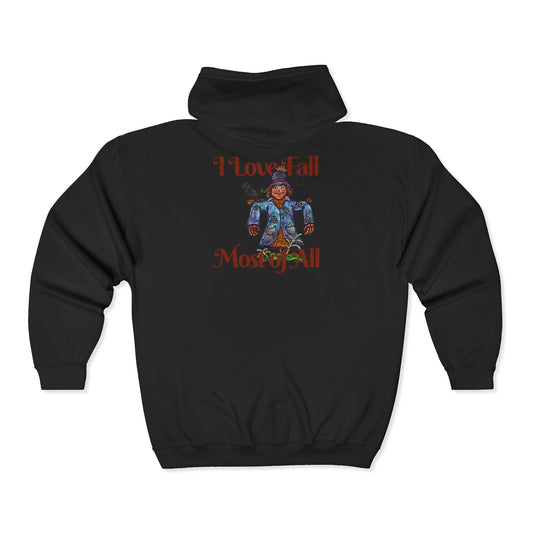 I Love Fall Most of All Unisex Heavy Blend™ Full Zip Hooded Sweatshirt