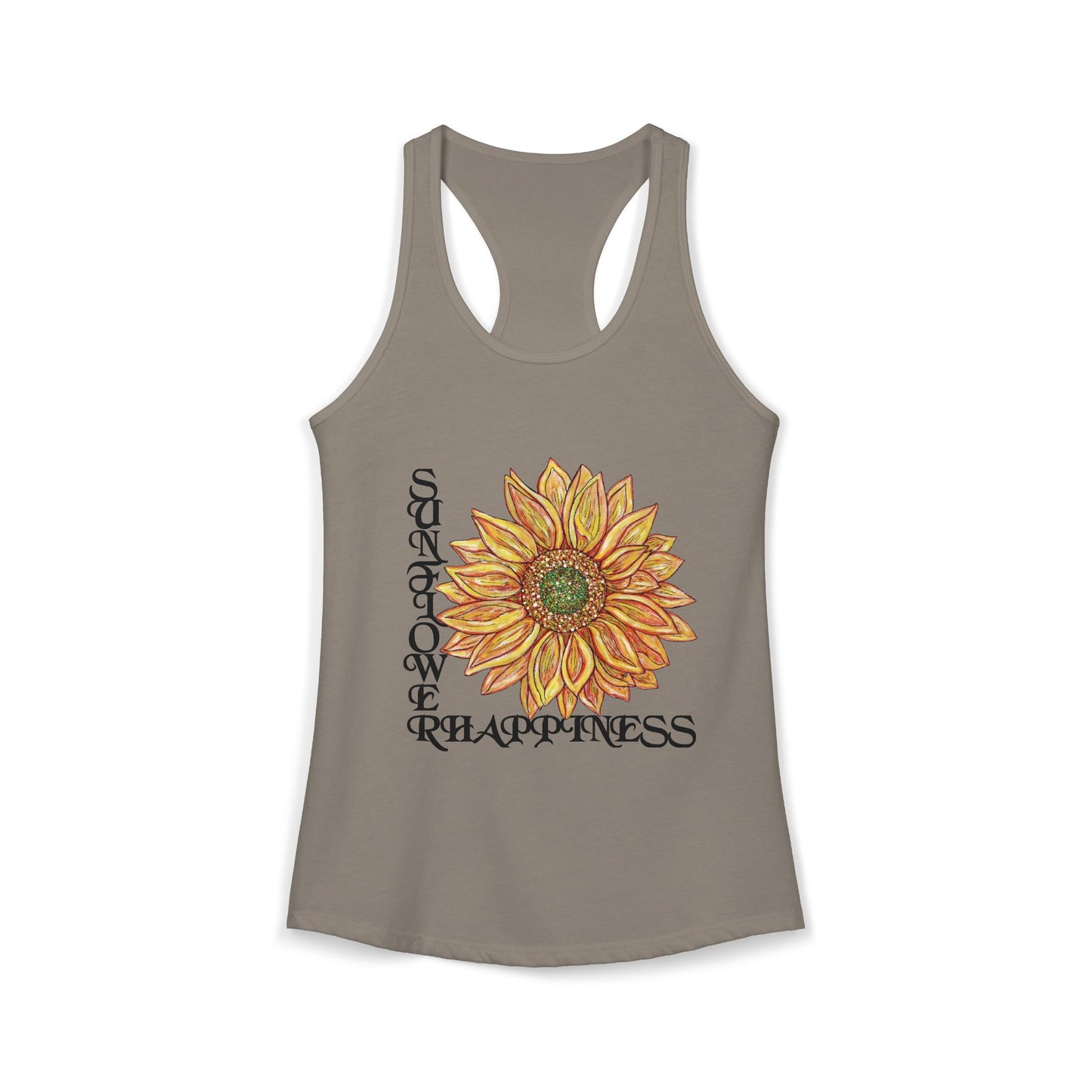 Sunflower and Happiness Women's Ideal Racerback Tank