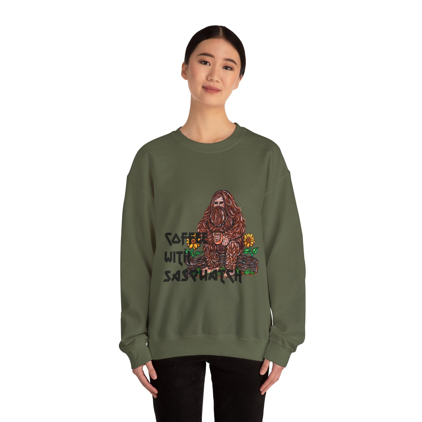 Coffee With Sasquatch Unisex Heavy Blend™ Crewneck Sweatshirt