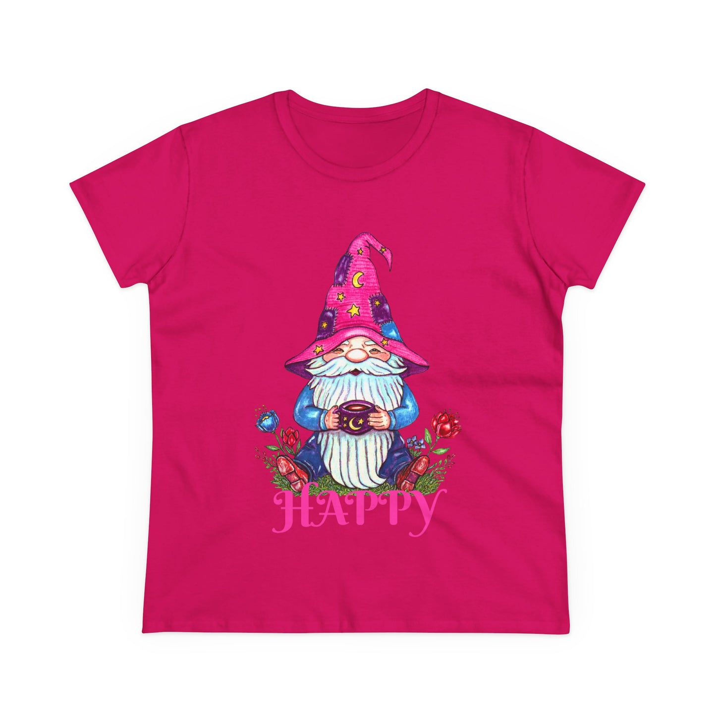 Happy Gnome Women's Midweight Cotton Tee