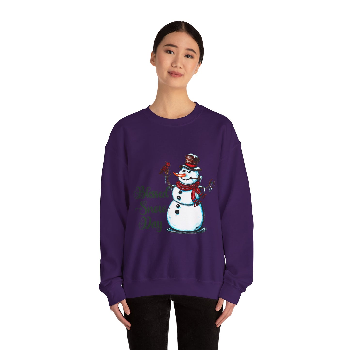Blessed Snow Day Unisex Heavy Blend™ Crewneck Sweatshirt