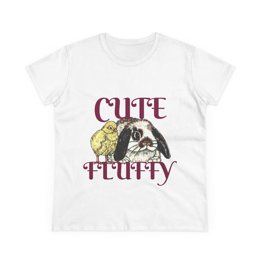 Cute and Fluffy Women's Midweight Cotton Tee
