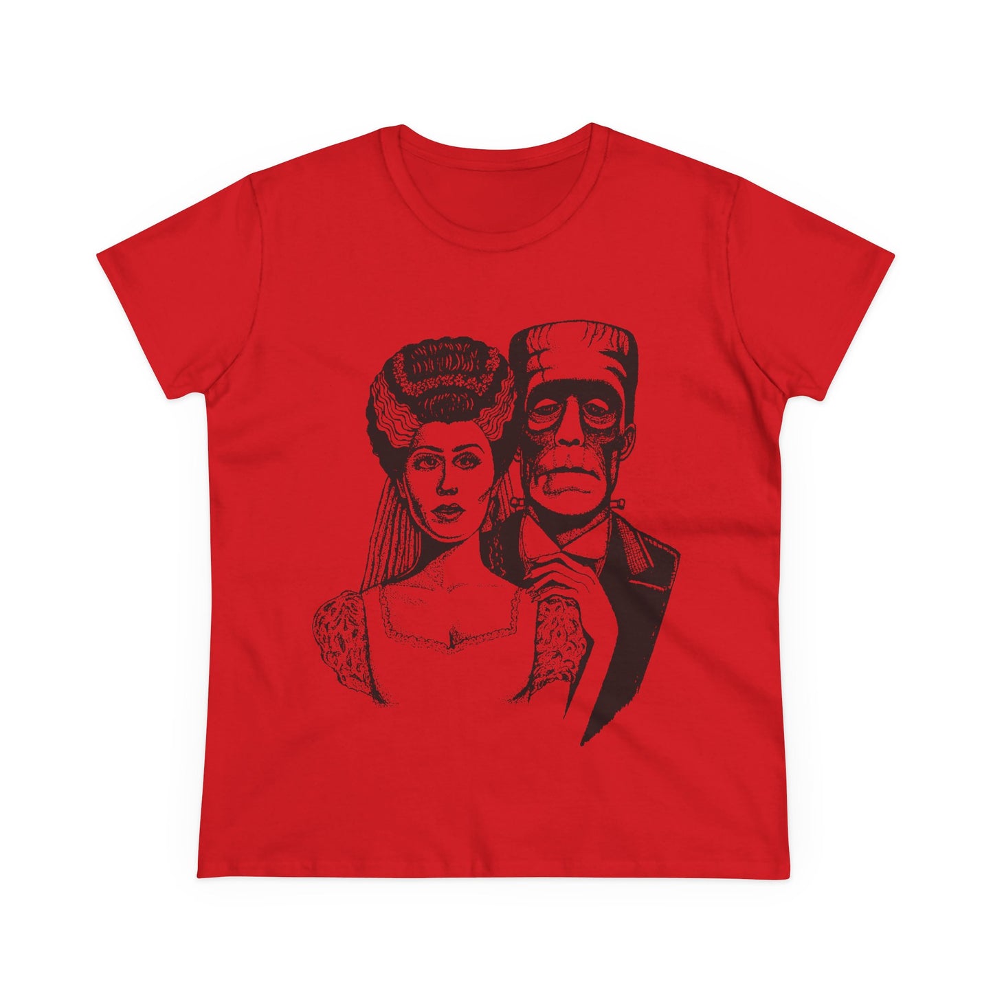 Frankenstein and Bride Women's Midweight Cotton Tee