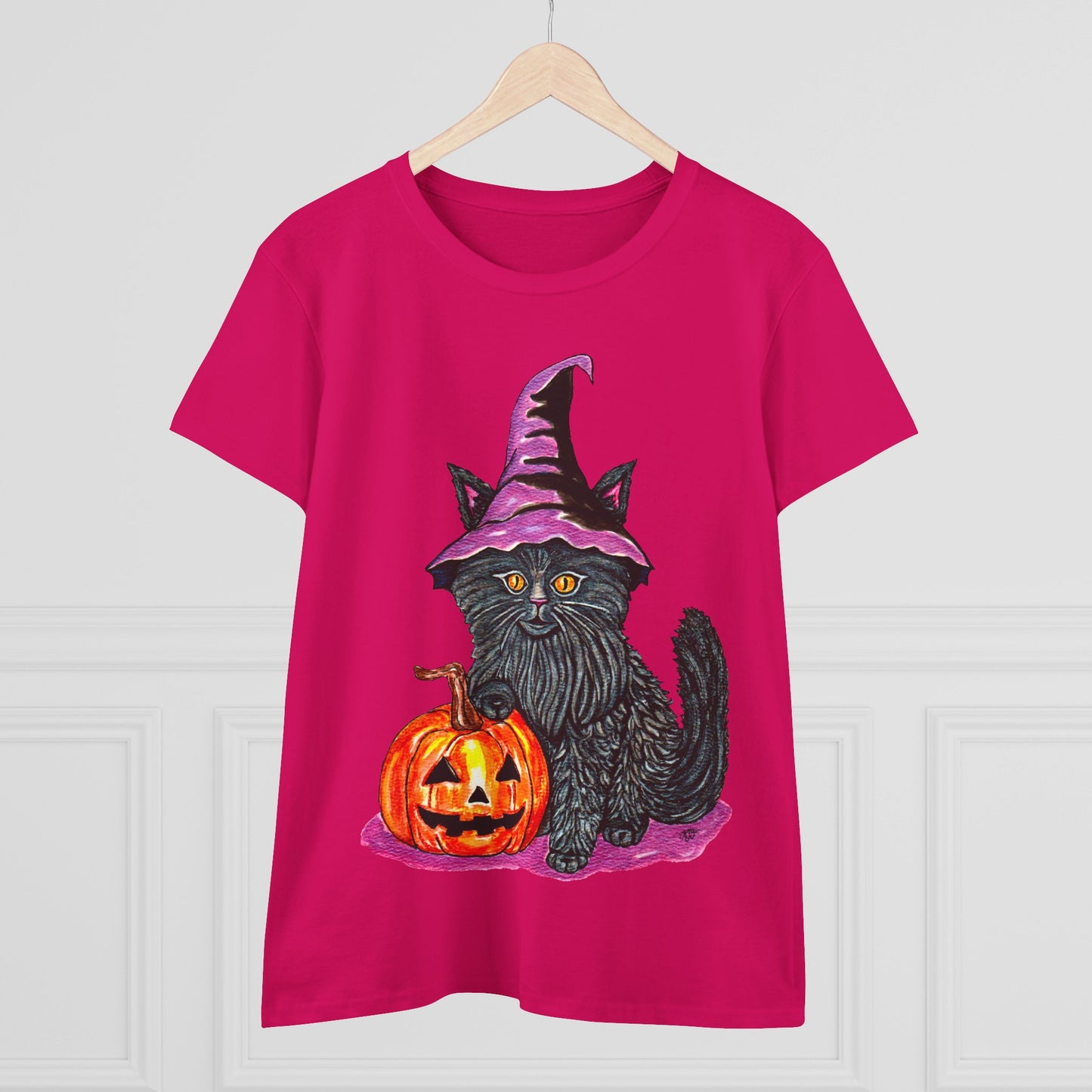Halloween Kitty Women's Midweight Cotton Tee