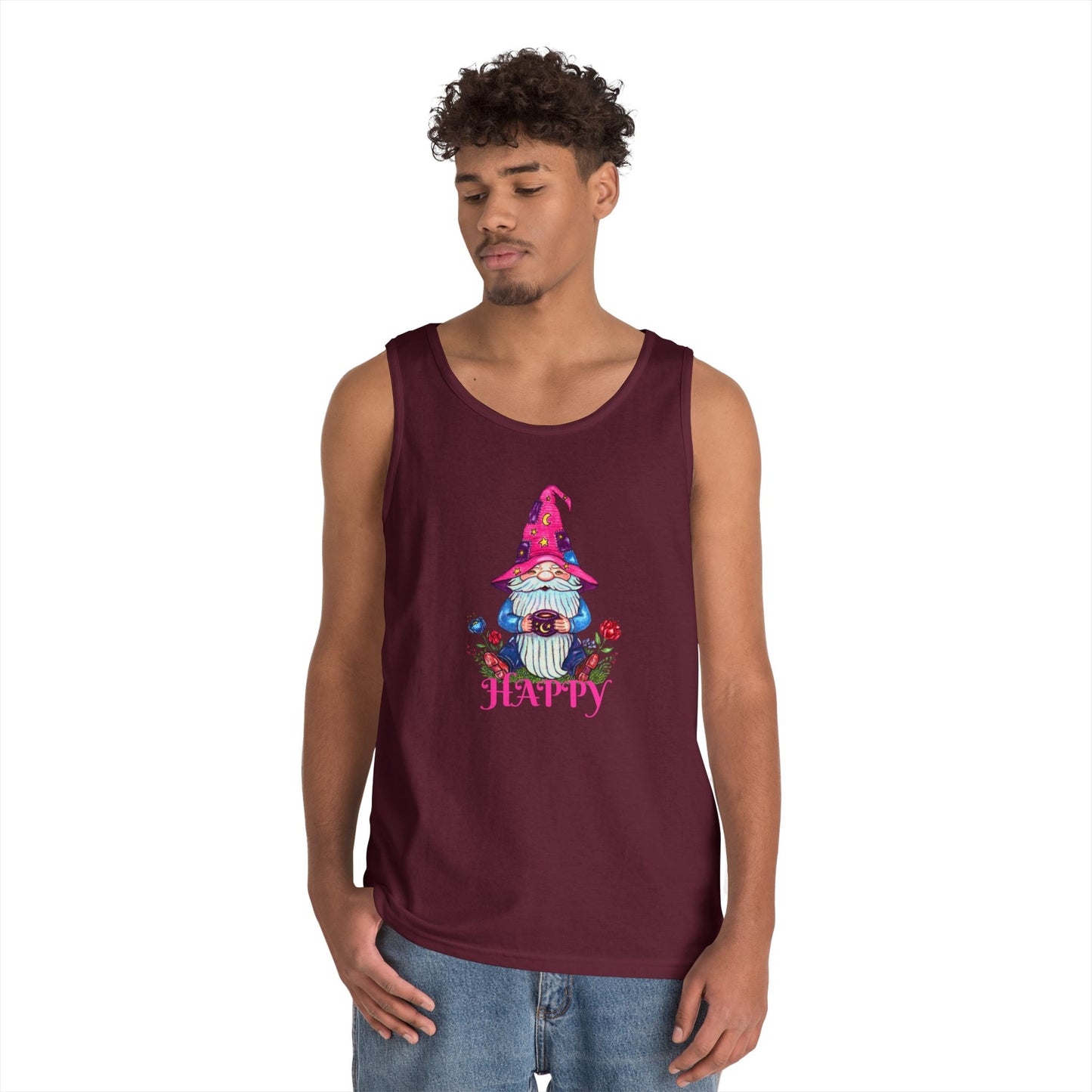 Happy Gnome Unisex Heavy Cotton Tank Top