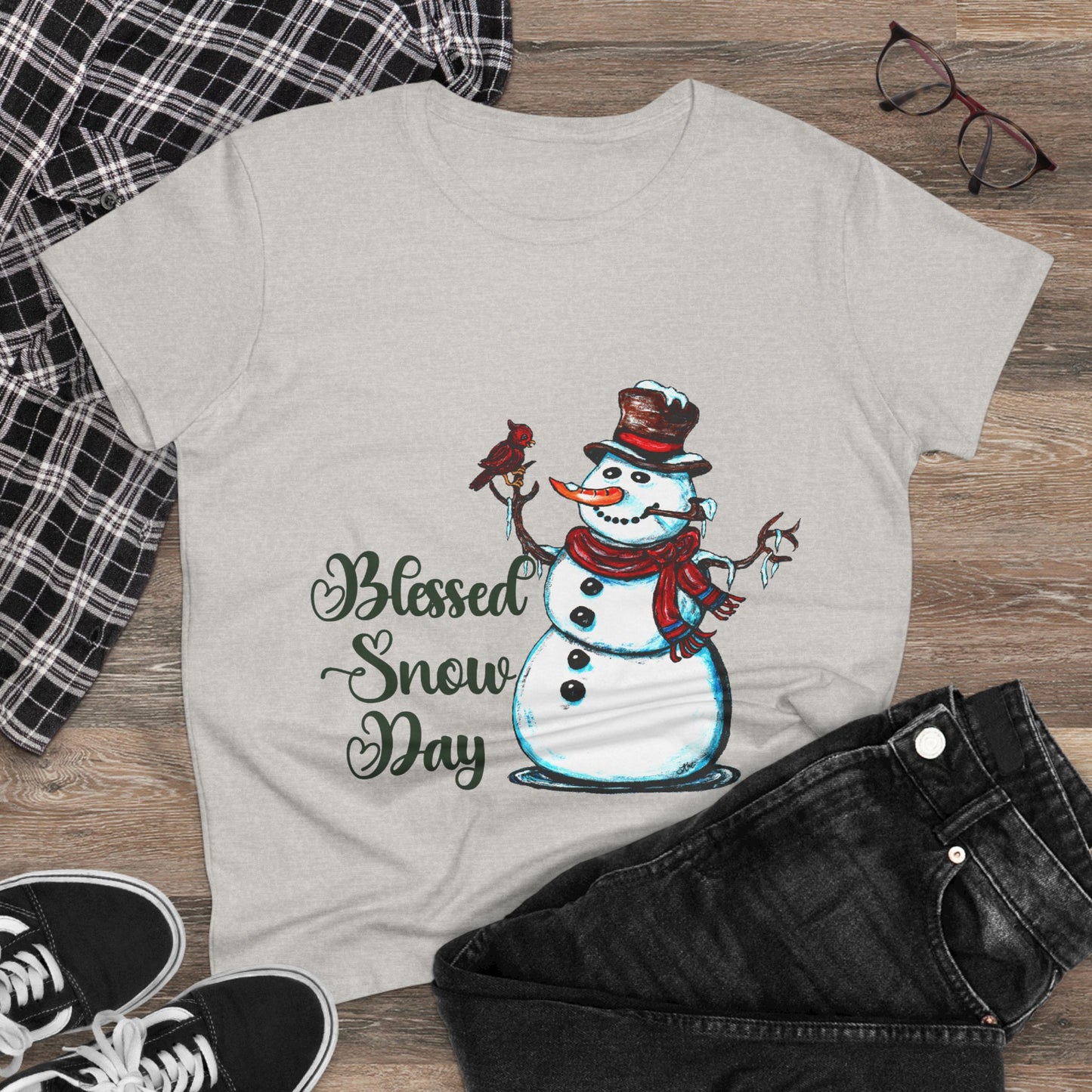 Blessed Snow Day Women's Midweight Cotton Tee