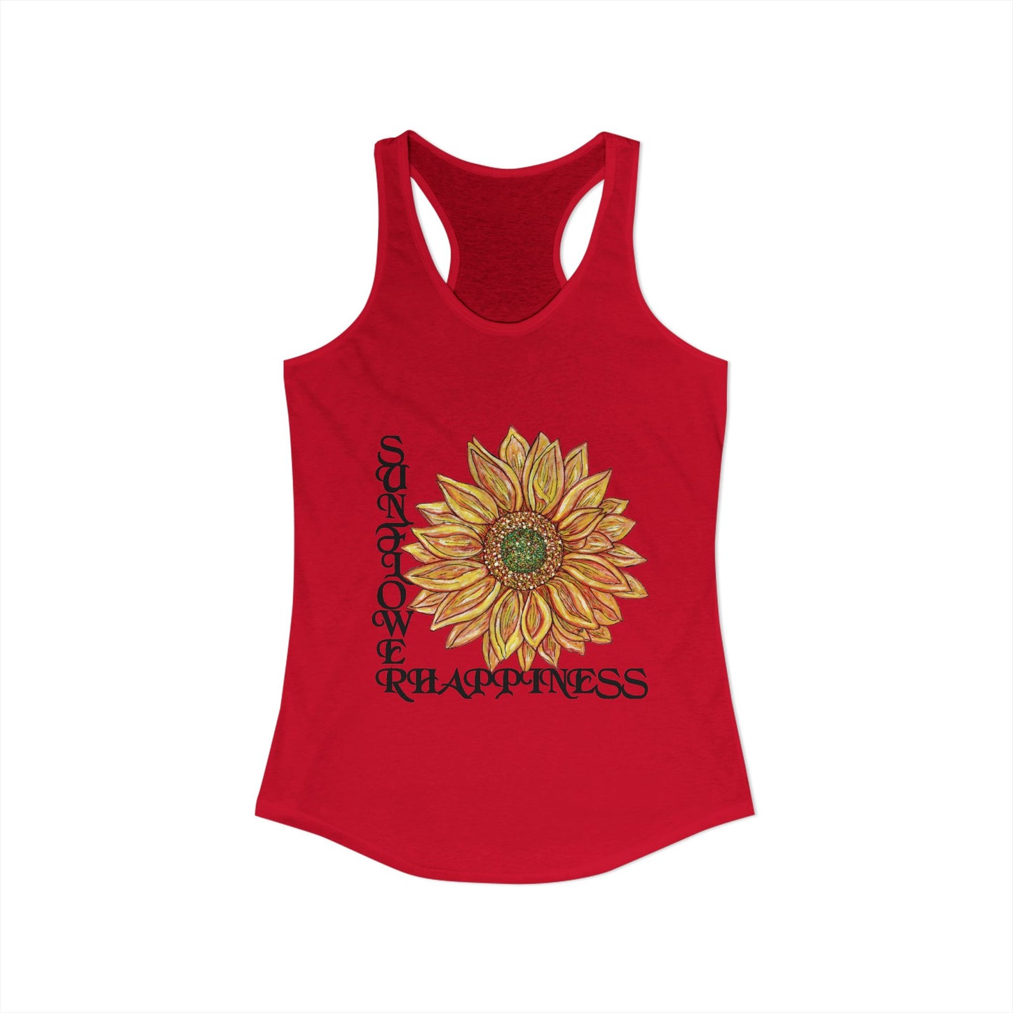 Sunflower and Happiness Women's Ideal Racerback Tank