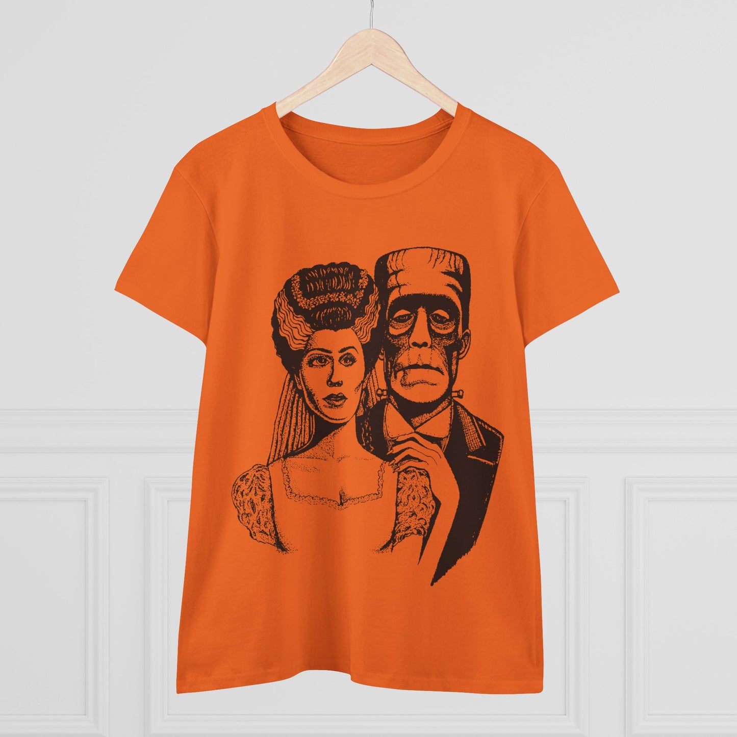 Frankenstein and Bride Women's Midweight Cotton Tee