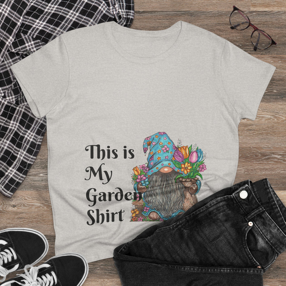 Gardening Gnome Women's Midweight Cotton Tee