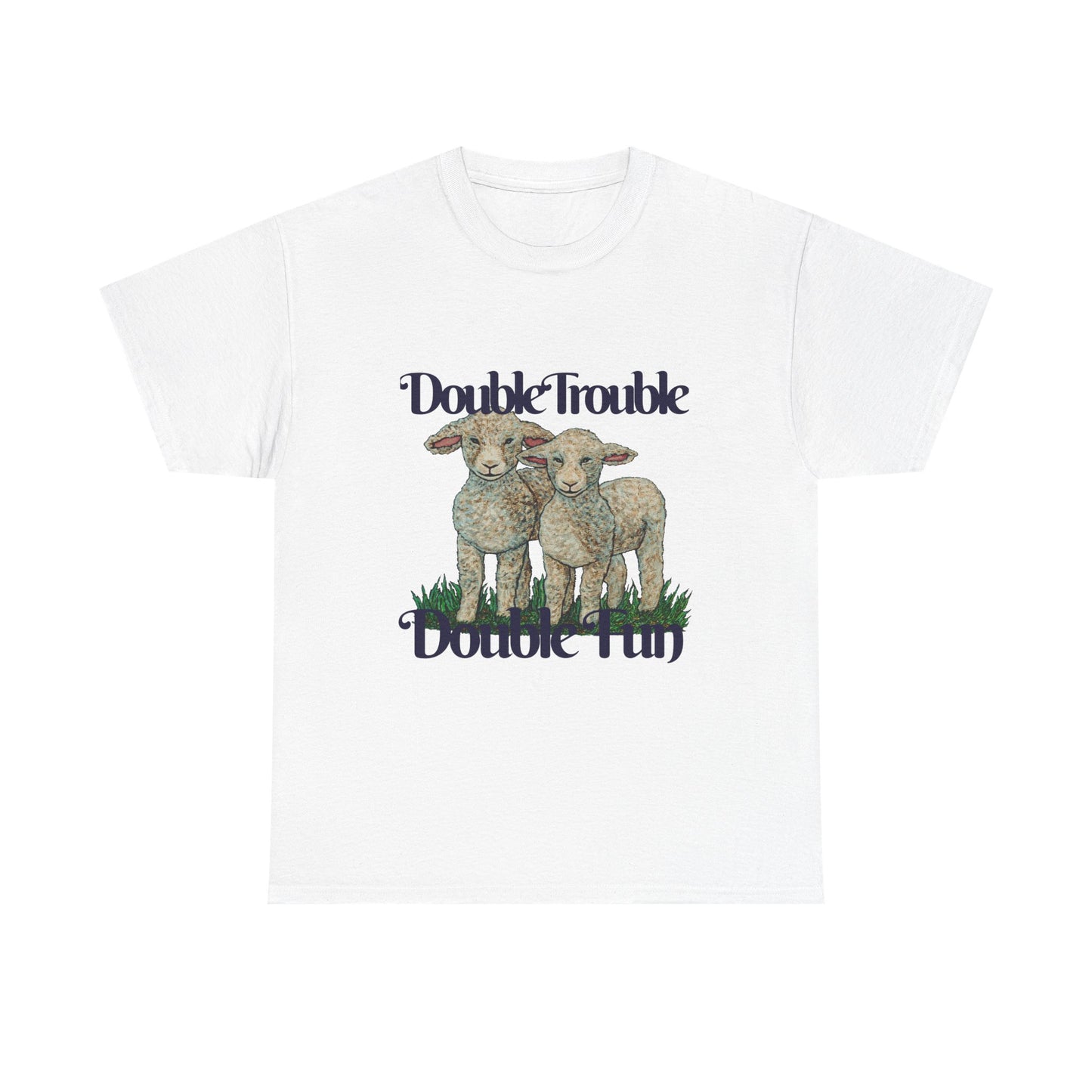 Double Trouble Double Fun Unisex Heavy Cotton Tee