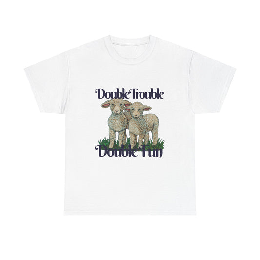 Double Trouble Double Fun Unisex Heavy Cotton Tee
