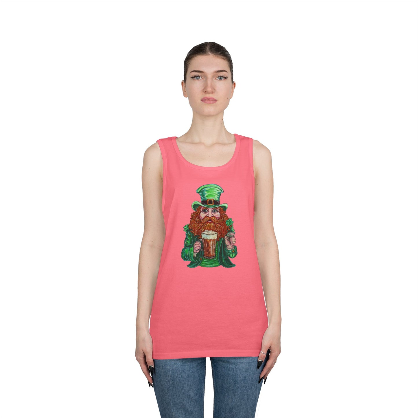 Drunken Leprechaun Unisex Heavy Cotton Tank Top