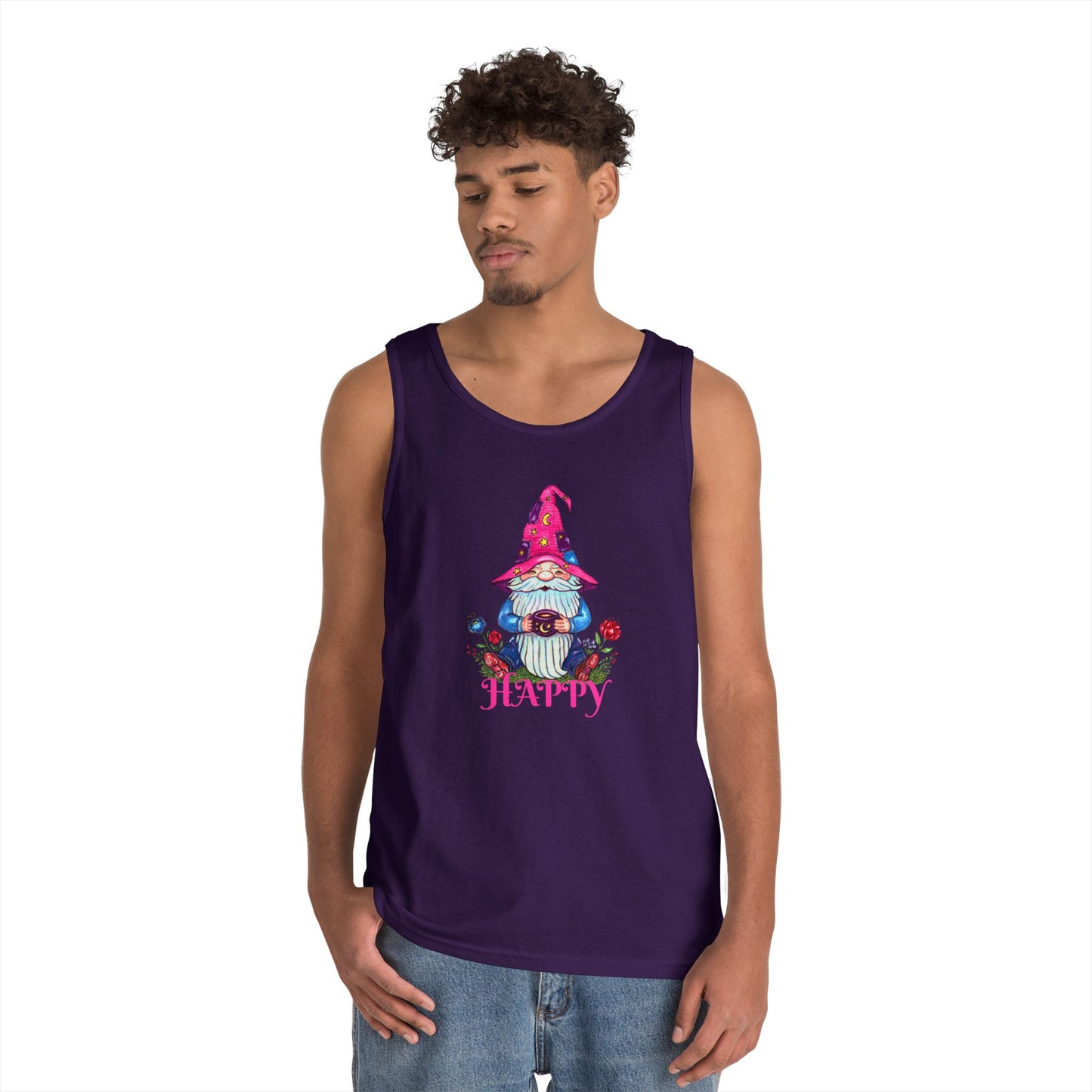 Happy Gnome Unisex Heavy Cotton Tank Top