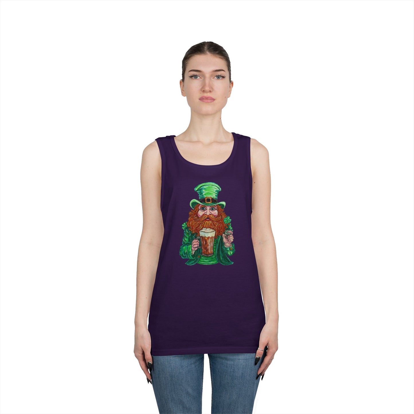 Drunken Leprechaun Unisex Heavy Cotton Tank Top