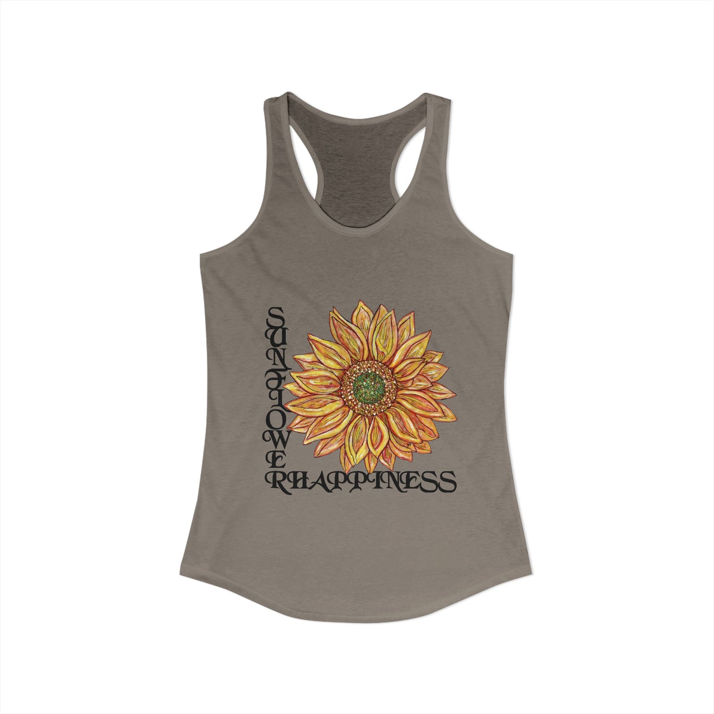 Sunflower and Happiness Women's Ideal Racerback Tank