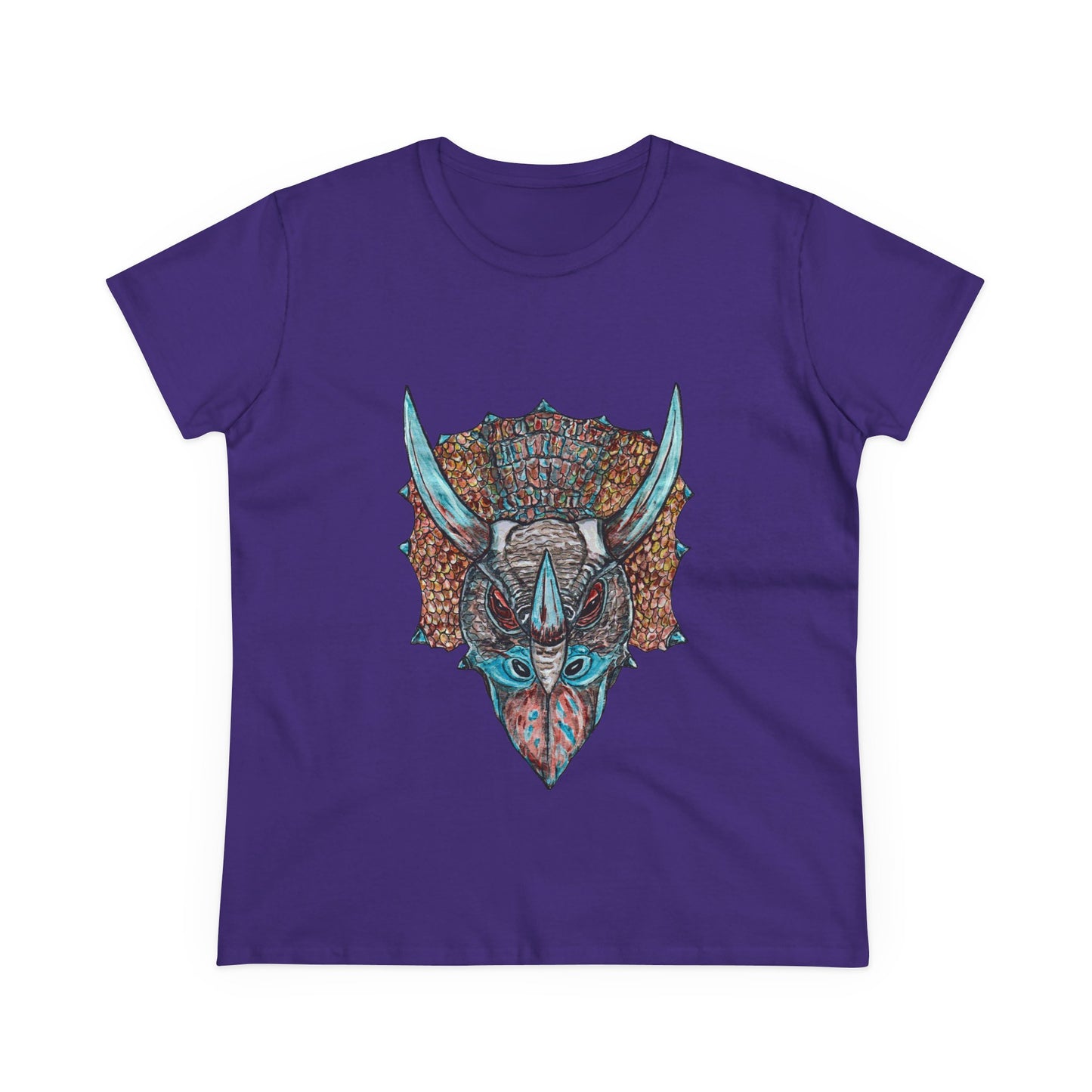 Triceratops Women's Midweight Cotton Tee