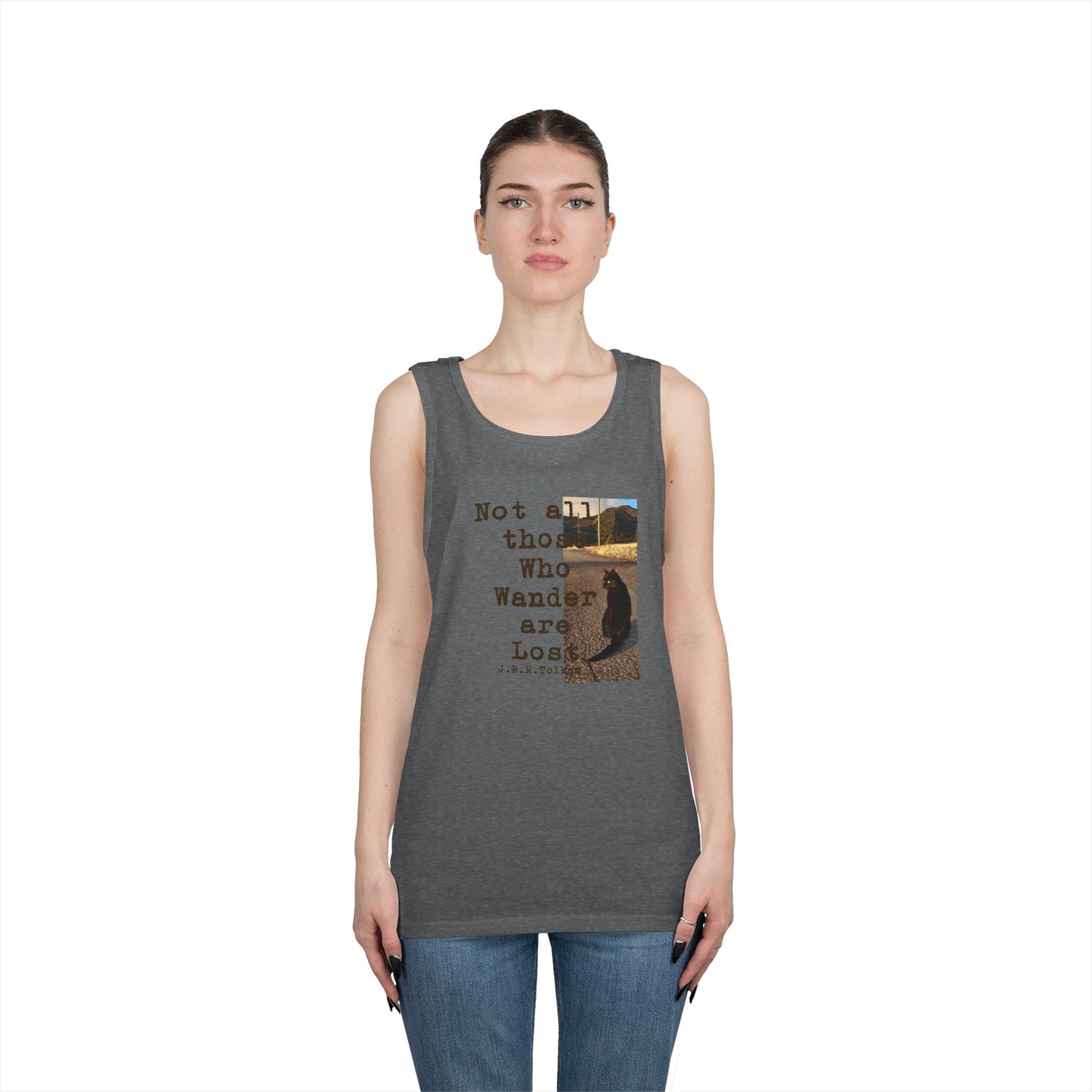 Wandering Kitty Unisex Heavy Cotton Tank Top