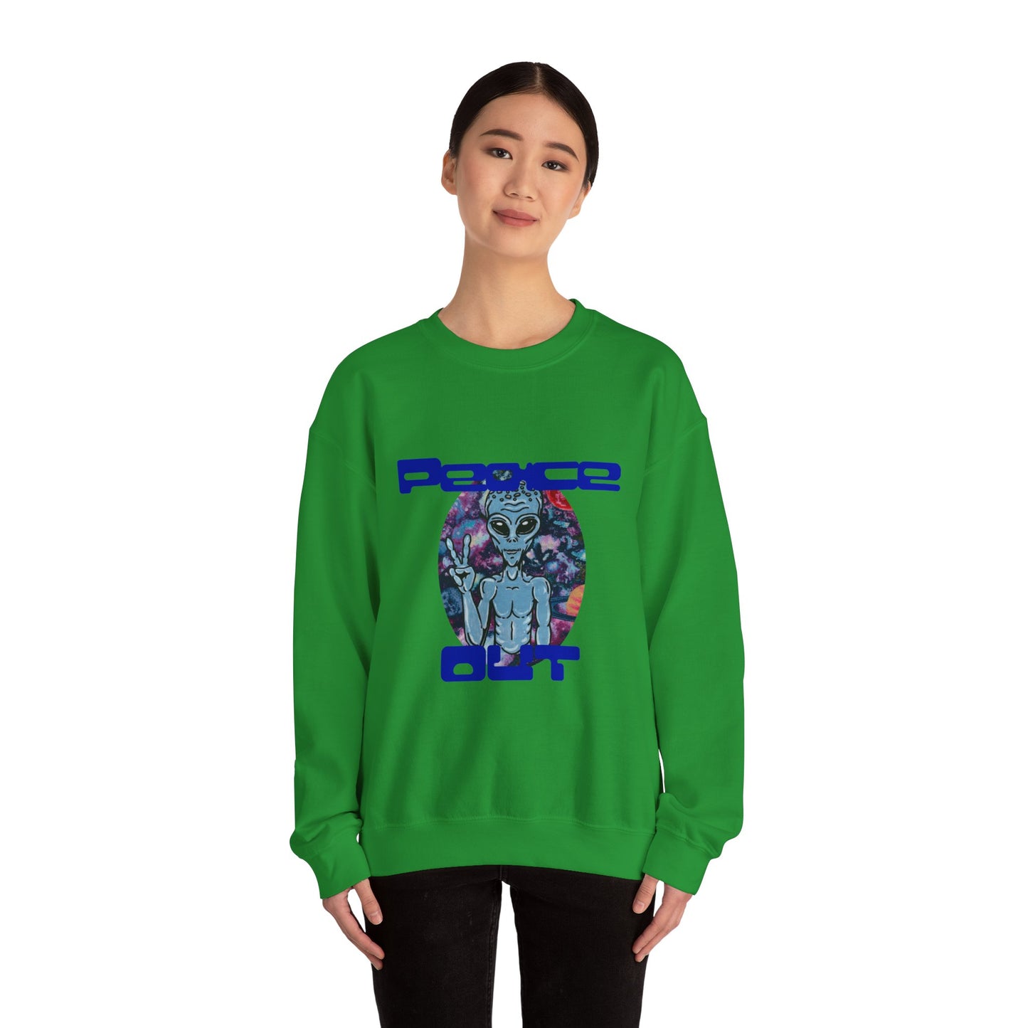 Peace Out Unisex Heavy Blend™ Crewneck Sweatshirt