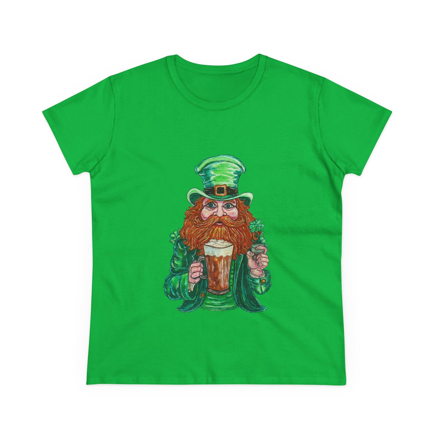 Drunken Leprechaun Women's Midweight Cotton Tee