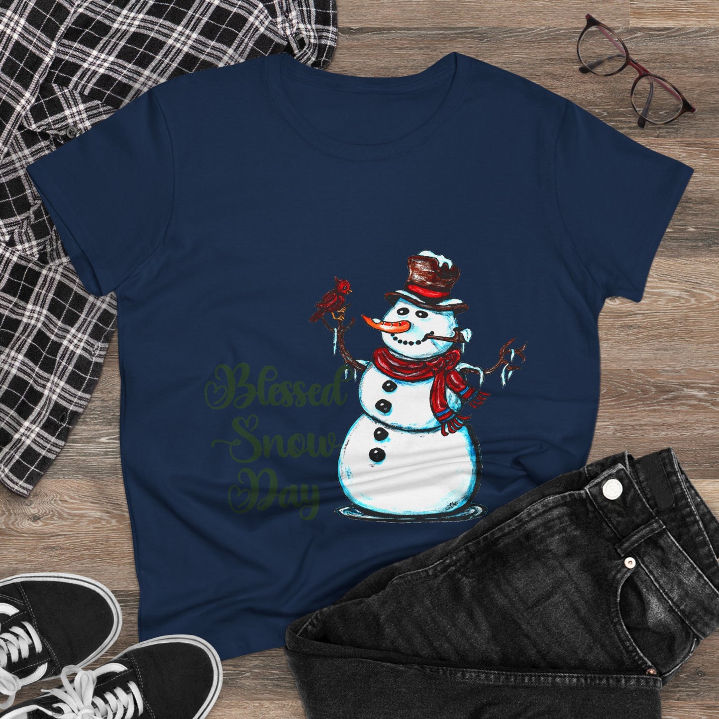 Blessed Snow Day Women's Midweight Cotton Tee
