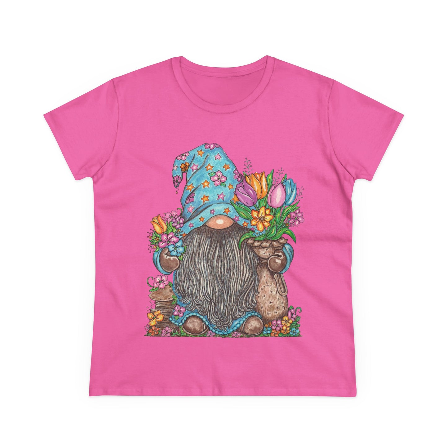 Gardening Gnome Women's Midweight Cotton Tee