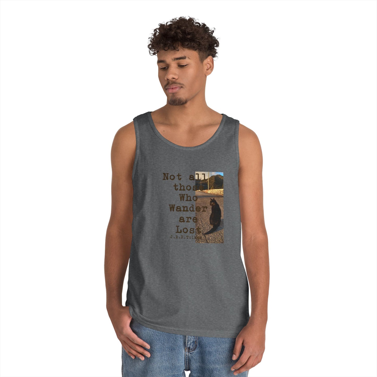Wandering Kitty Unisex Heavy Cotton Tank Top