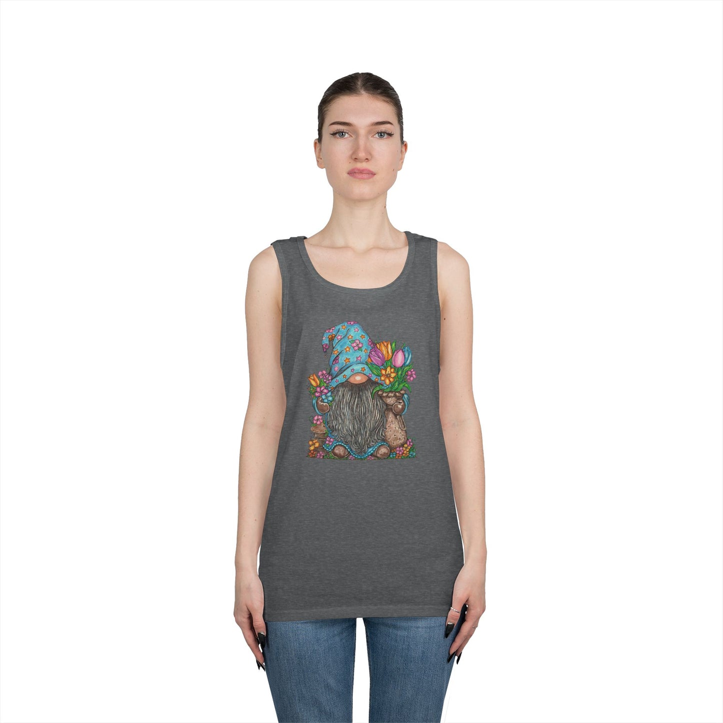 Gardening Gnome Unisex Heavy Cotton Tank Top