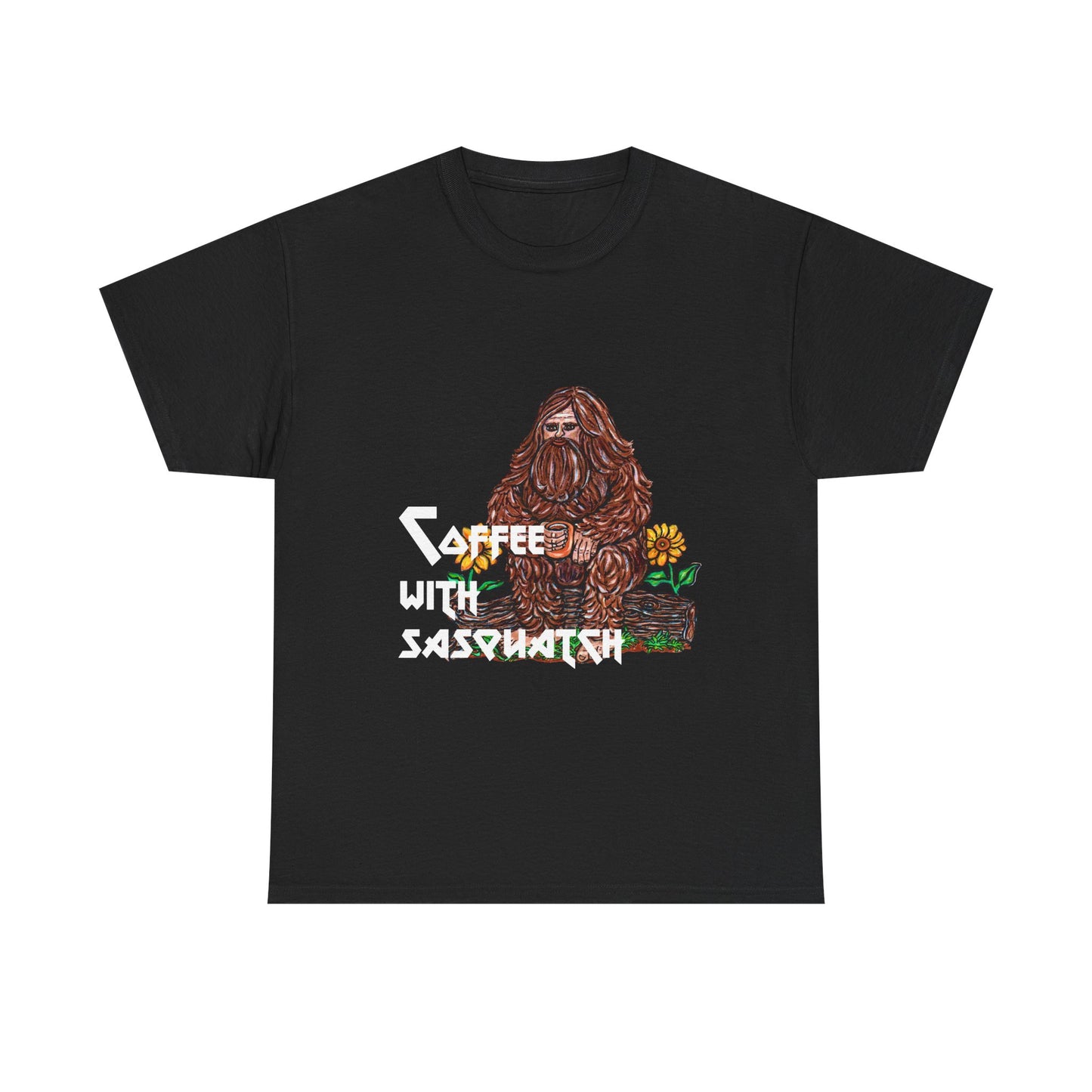 Coffee With Sasquatch Unisex Heavy Cotton Tee
