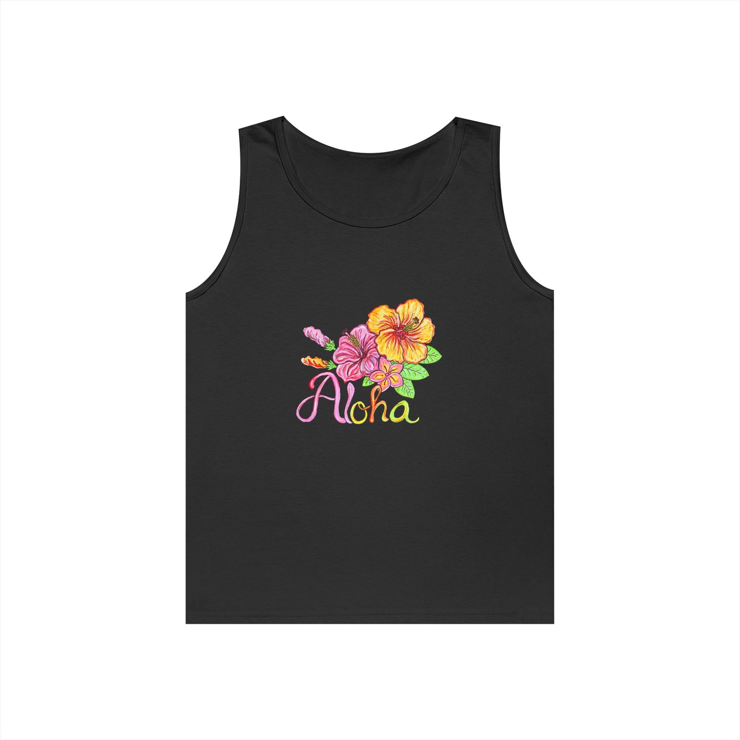 Aloha Flowers Unisex Heavy Cotton Tank Top