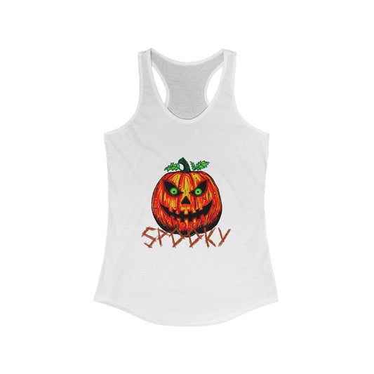 Spooky Jack-o-Lantern Women's Ideal Racerback Tank