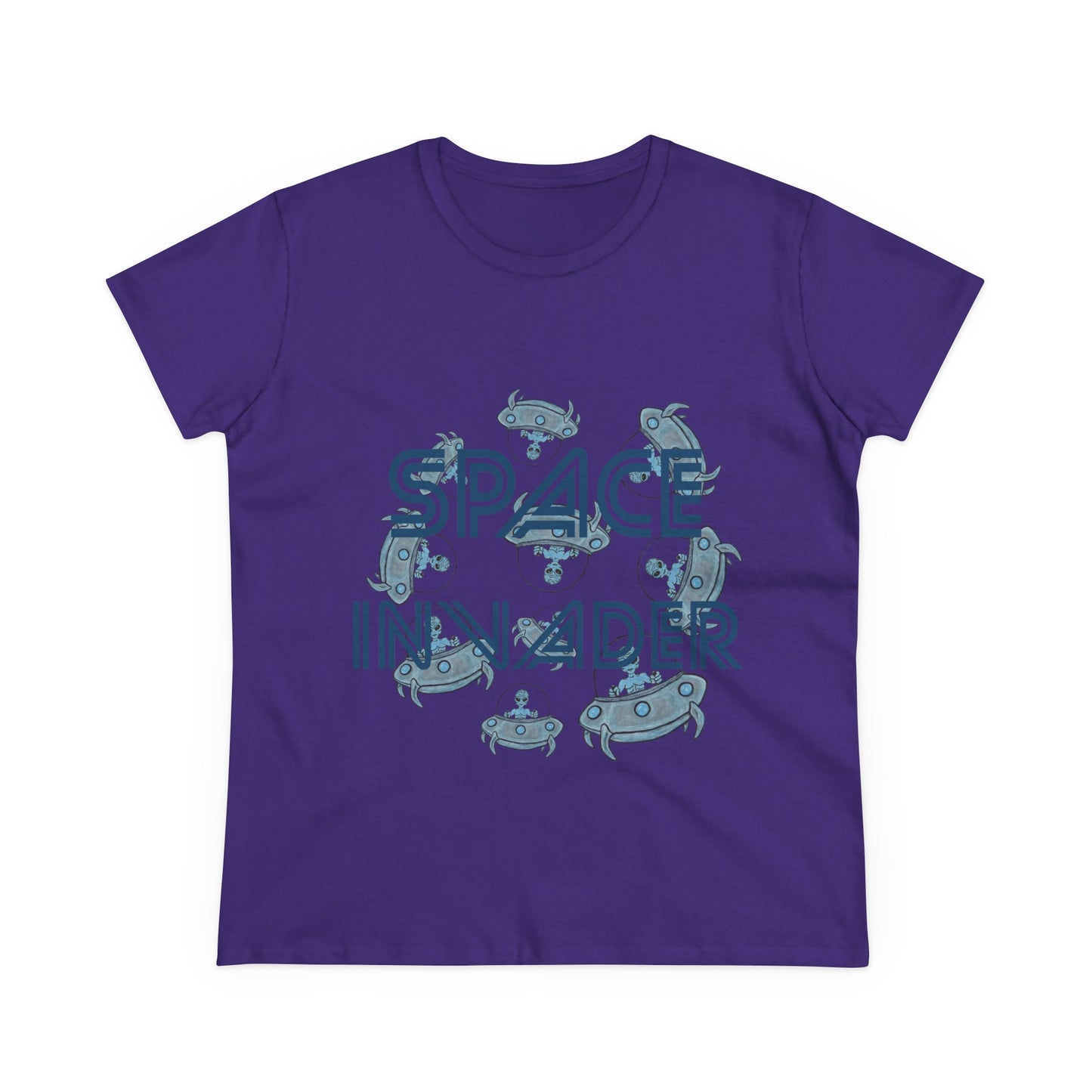 Space Invader Women's Midweight Cotton Tee