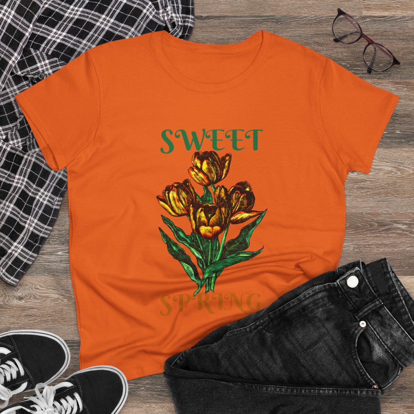 Sweet Spring Women's Midweight Cotton Tee