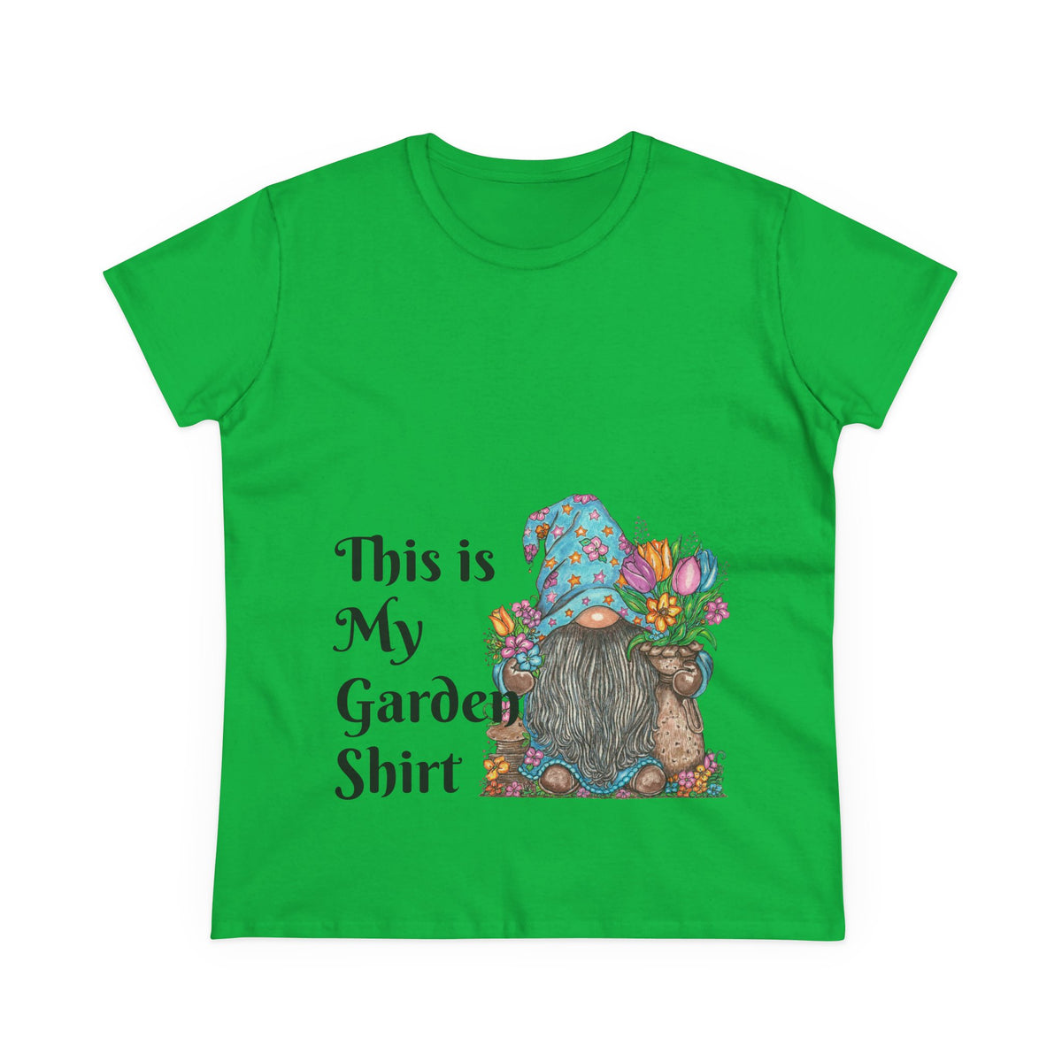 Gardening Gnome Women's Midweight Cotton Tee