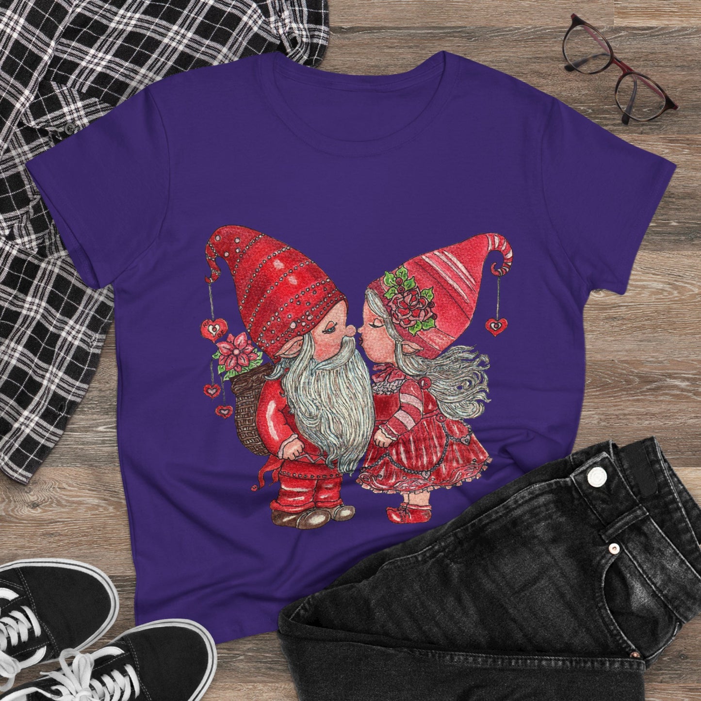 Gnome Lovers Women's Midweight Cotton Tee