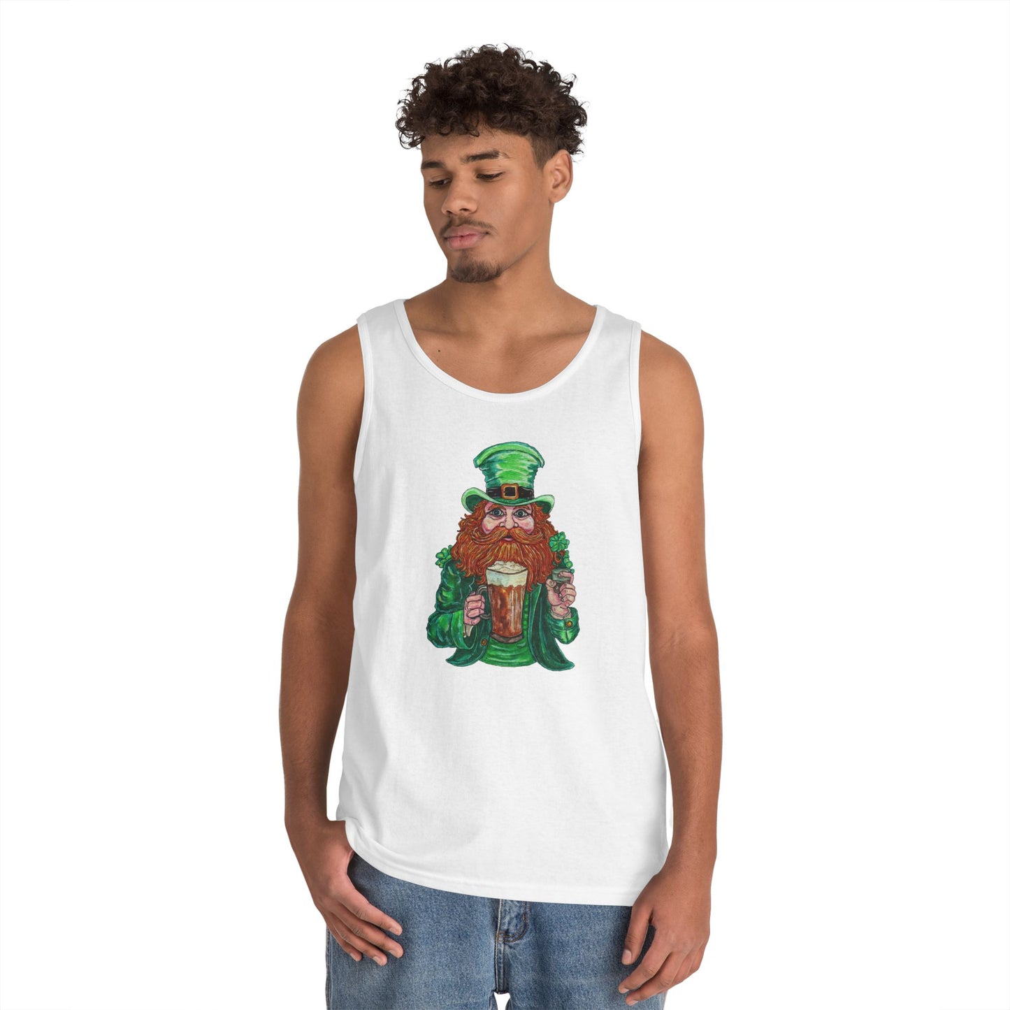 Drunken Leprechaun Unisex Heavy Cotton Tank Top