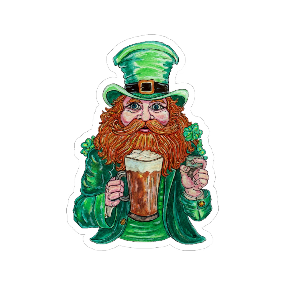 Drunken Leprechaun Kiss-Cut Stickers