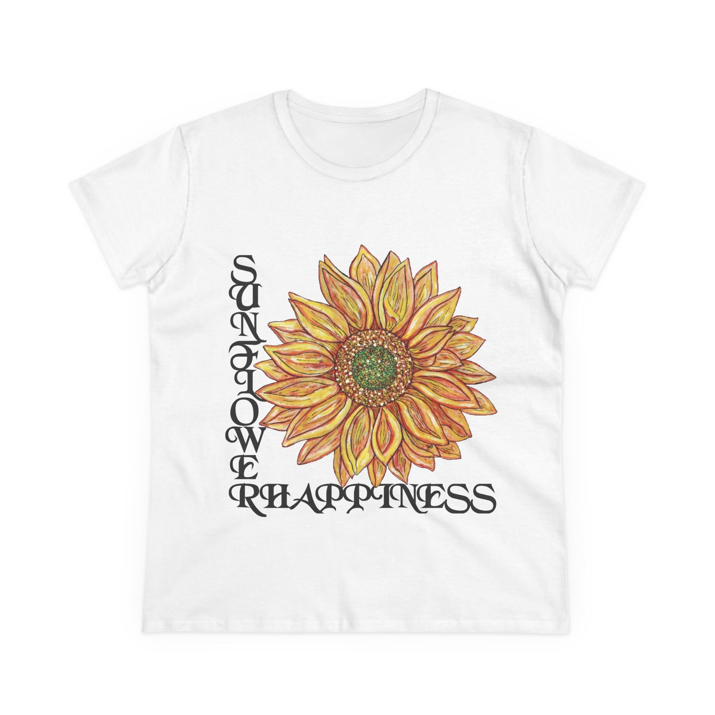 Sunflower and Happiness Women's Midweight Cotton Tee