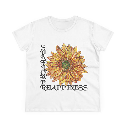 Sunflower and Happiness Women's Midweight Cotton Tee