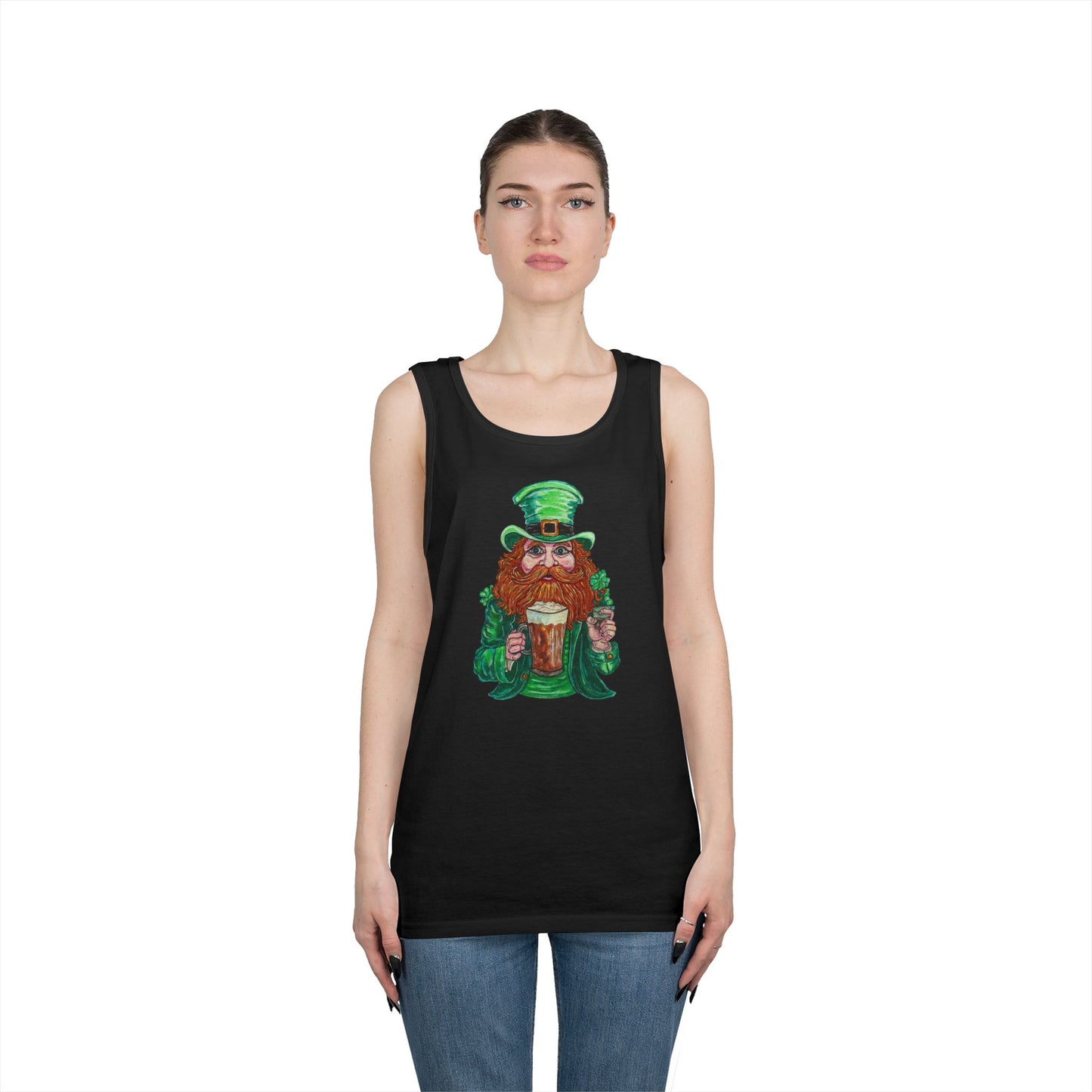 Drunken Leprechaun Unisex Heavy Cotton Tank Top