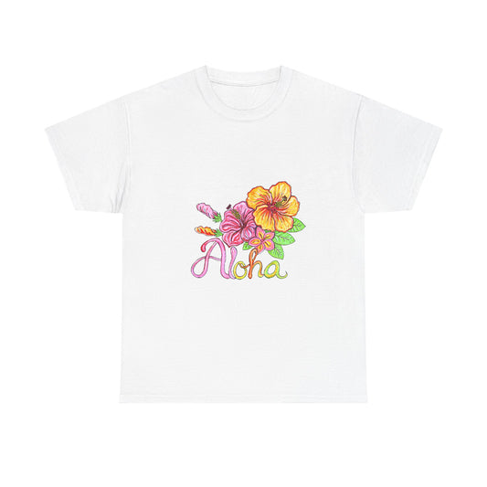Aloha Flower Unisex Heavy Cotton Tee